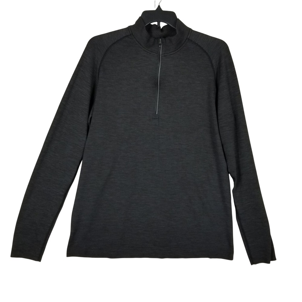 Lululemon Half Zip Pullover Mens Medium Gray Space Dye Activewear Layer
